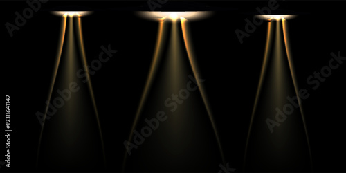 Abstract gold light rays on black background. Luxury motion blur effect for premium design, awards, or elegant celebration backdrop