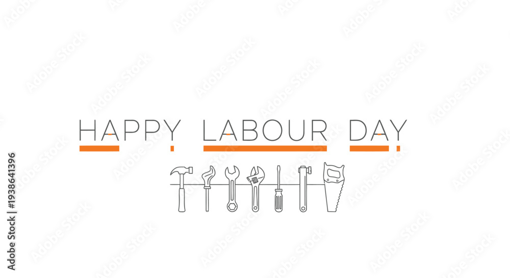 Obraz premium Labour Day icons and text vector