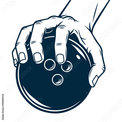 Hand Holding Bowling Ball Ready to Throw