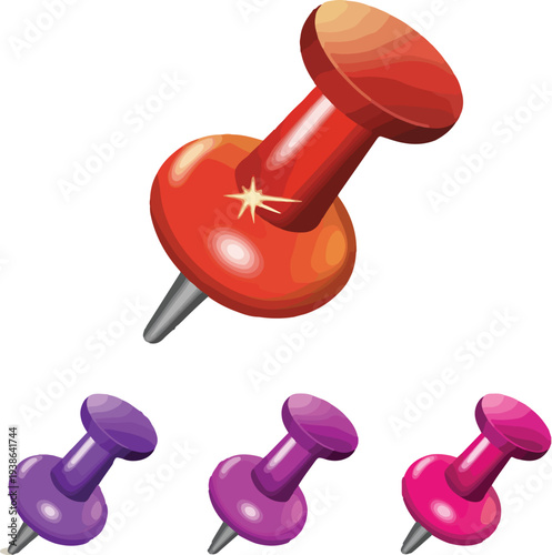 push pin isolated on white