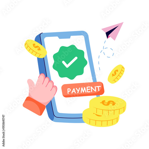 A unique design illustration of payment done