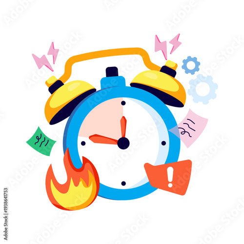 A creative design illustration of deadline warning 