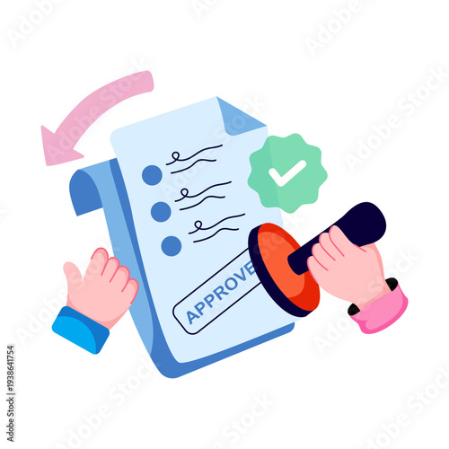 An eye catching design illustration of approved document 