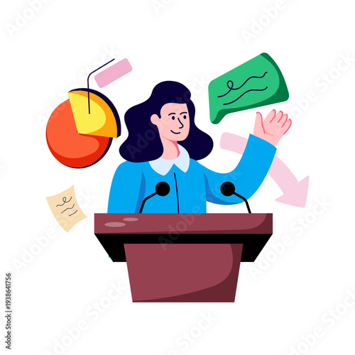 Perfect design illustration of business conference 