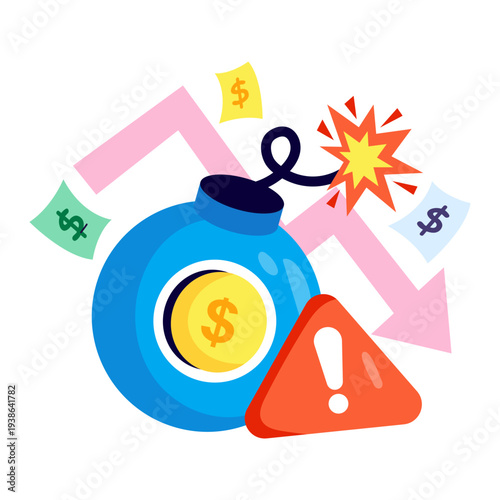 Premium download illustration of financial risk