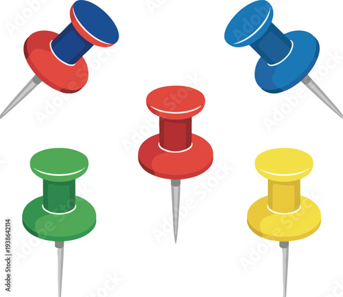 colorful push pins