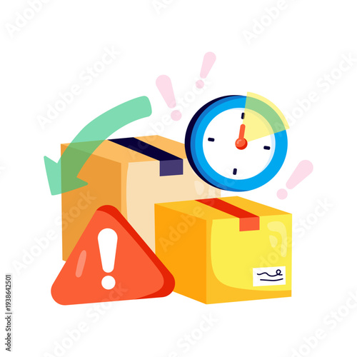 An eye catching design illustration of delivery delay 
