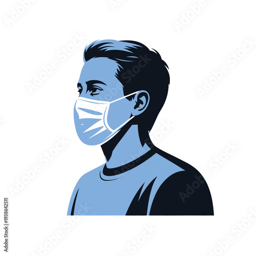 A person wearing a protective face mask for health and safety