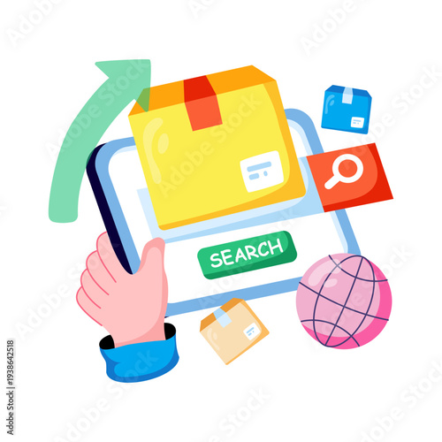 Perfect design illustration of search parcel 