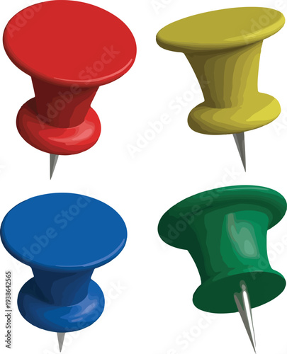 push pin isolated on white