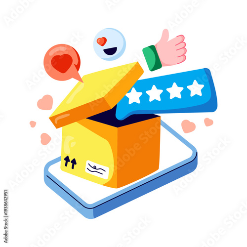 Flat design illustration of customer feedback