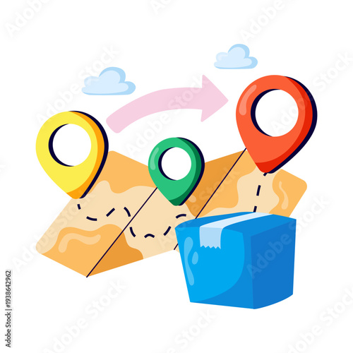 Modern design illustration of parcel tracking 