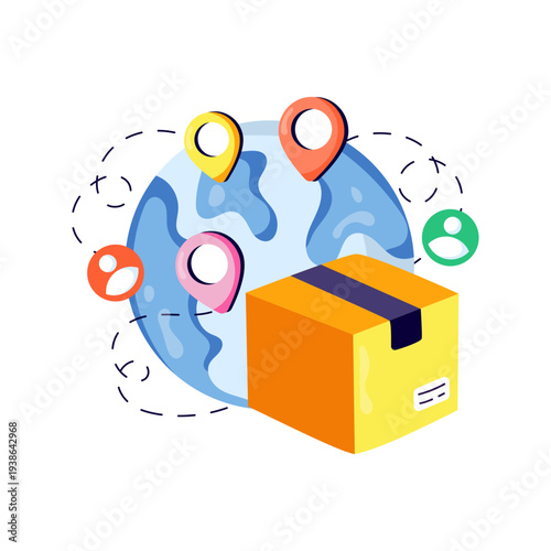 A perfect design illustration of worldwide delivery