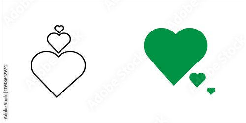 Simple outline heart icon set. representing love, romance, emotion, relationship, and affection concept suitable for apps, social media, and design elements.