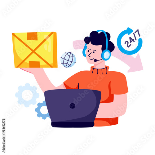 Modifiable illustration of customer service