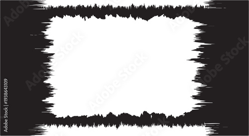 Abstract digital art with black and white fractured shapes