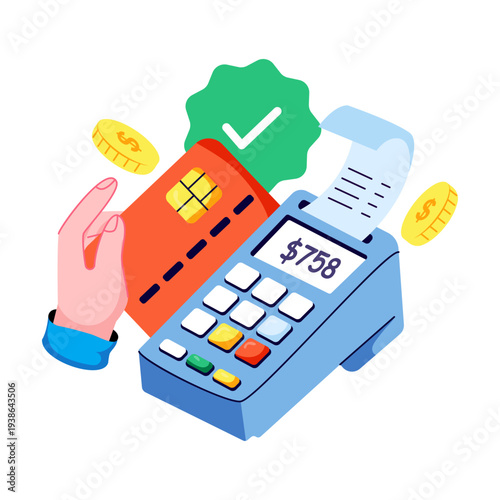 A premium download illustration of pos payment 