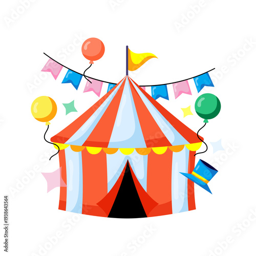 Modern design illustration of carnival show