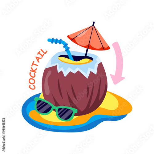 Modern design illustration of coconut water