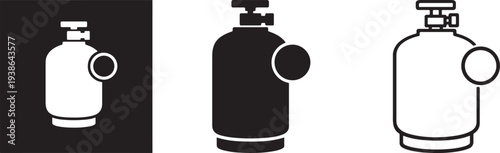Gas cylinder storage supply icon.