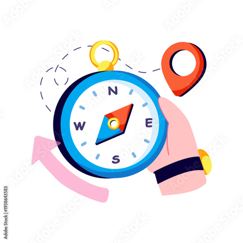Modern design illustration of compass 