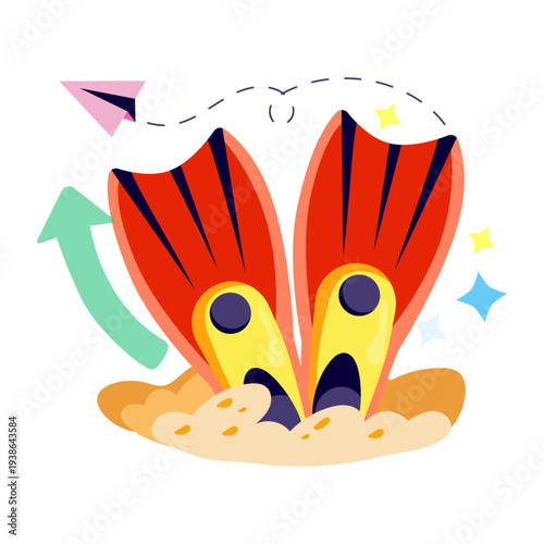 Premium download illustration of scuba fins