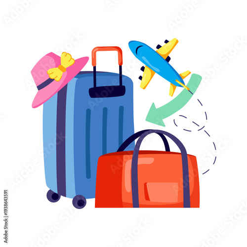 Modern design illustration of travel luggage 