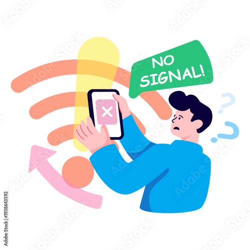 Modern design illustration of no wifi 