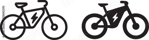 Electric bike e-bicycle icon.