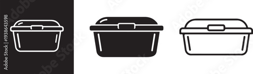 Food container takeaway meal box icon.