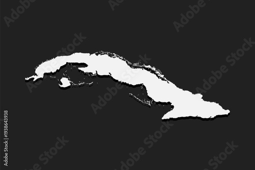 Map of Cuba, template Caribbean outline country