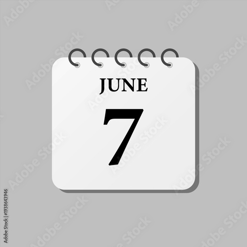 Icon page calendar day - 7 June