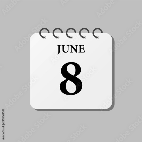 Icon page calendar day - 8 June
