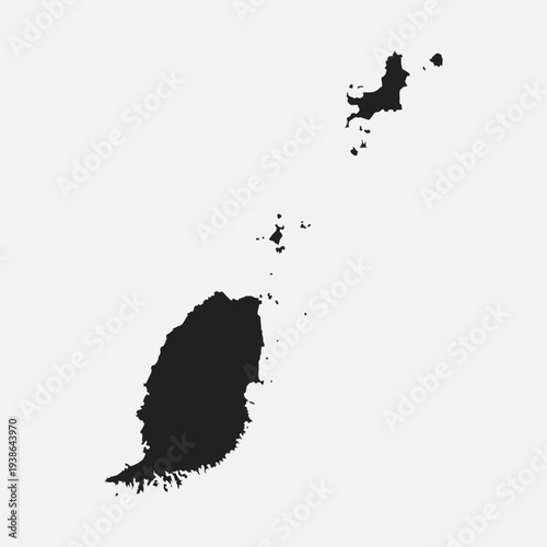 Map of Grenada, template Caribbean outline country
