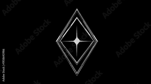 A geometric abstract illustration of a diamond shape with a starburst in the center on a black backdrop Free Download A geometric abstract illustration of a diamond shape with a starburst in the center on a black backdrop - GFXLoad