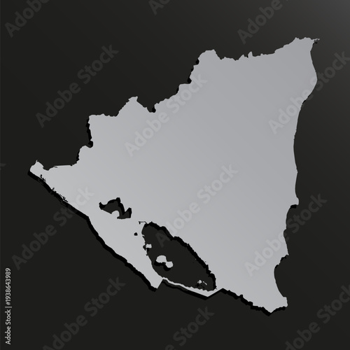 Map Nicaragua, template American outline country