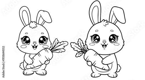 a4 colouring page bunny painting an easter egg. ready to print on standard A4 paper.