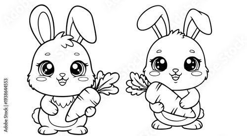 a4 colouring page bunny painting an easter egg. ready to print on standard A4 paper.
