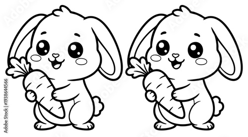 a4 colouring page bunny painting an easter egg. ready to print on standard A4 paper.