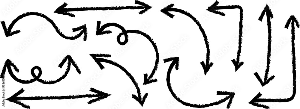 Fototapeta premium A complex network of arrows pointing in various directions