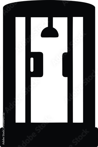 shower stall in gym silhouette vector illustration on transparent background