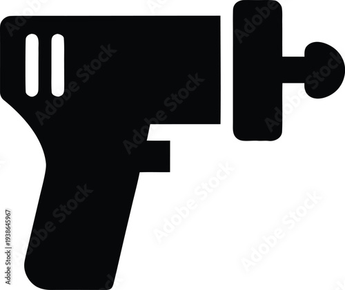 massage gun silhouette vector illustration on transparent background