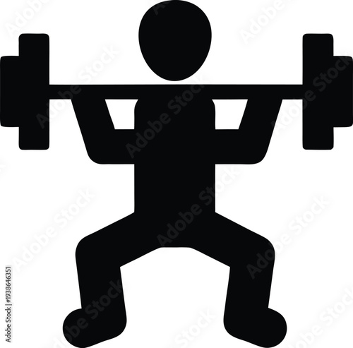 front squat silhouette vector illustration on transparent background