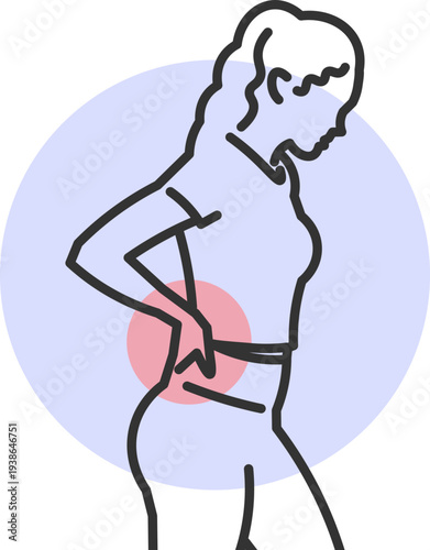 Woman clutching her lower back, experiencing intense back pain
