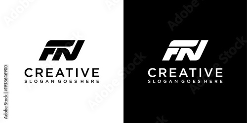 FN or NF initial letter logo design vector template