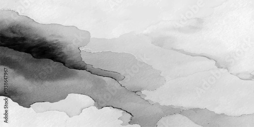 White clouds drift across a cold winter sky over a frozen river landscape featuring a snowy mountain and a white waterfall in nature