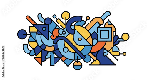 Abstract Geometric Shapes in Vibrant Colors.