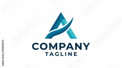 This image showcases a minimalist A logo with flowing design elements, reflecting elegance and simplicity, well-suited for modern branding applications.