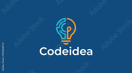 A creative logo featuring a lightbulb integrated with technology elements, representing bright ideas and innovative thinking in a digital age.