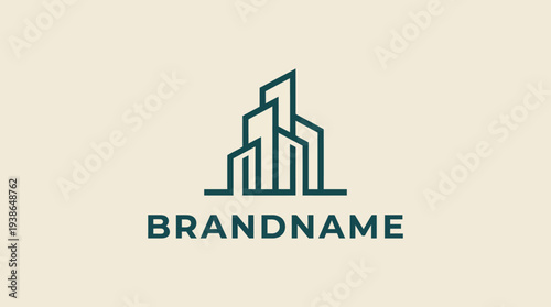This logo features a contemporary architectural design, representing a brand known for innovative building solutions, ideal for construction or real estate companies.